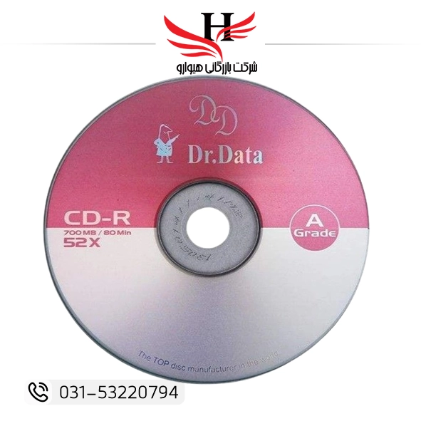 خرید سی دی خام برند DR.DATA با کیفیت رایت بالا و قیمت عمده | پخش مستقیم هیوارو در شهرضا اصفهان و تهران